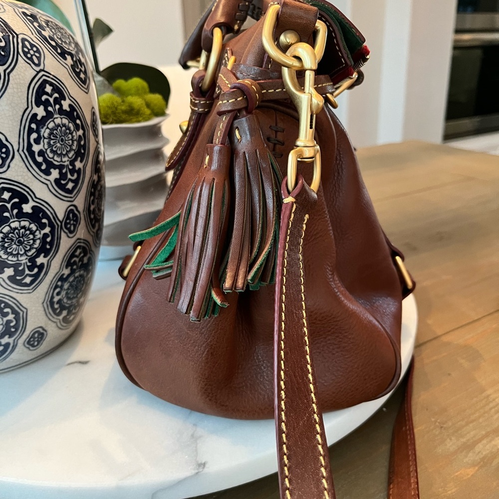 Dooney & Bourke Rich Brown Leather Satchel - Picture 12 of 16